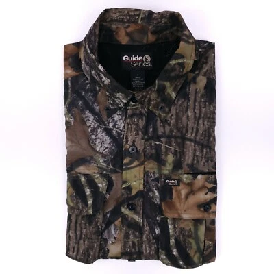Guide Series Large Camo Shirt Mens Hunting Short Sleeve Mossy Oak Nylon Outdoor  - Image 1 of 4