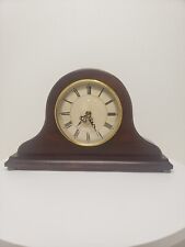 Vintage bombay Company Brass / Wood Mantle Clock  13" length Works great D8
