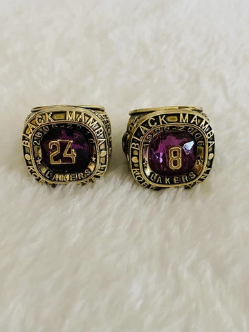 2 Pcs Los Angeles Lakers Kobe Bryant Hall Of Fame Ring Set, ๐บ๐ธ SHIP Cover