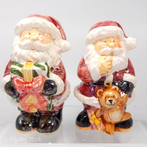 Vintage Lustreware Santa Claus Salt and Pepper Set 4in Figural Christmas - Picture 1 of 10