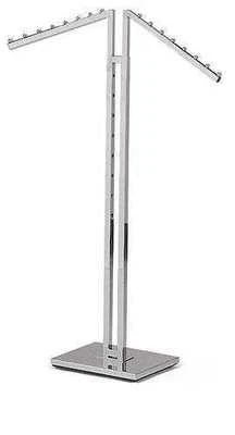 Perchero Dos Vías 2 Brazos Inclinados Ropa Prenda Venta al por menor Exhibición Cromo 72" Foto 1 de 4