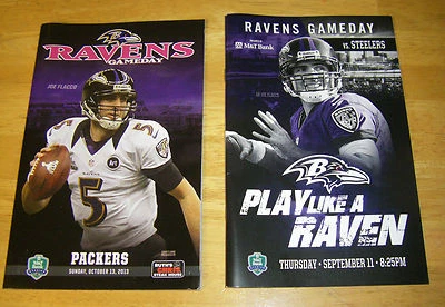 Joe Flacco 2 Gameday Programs October 13, 2013 and Thursday September 11, 2014 - Image 1 of 4