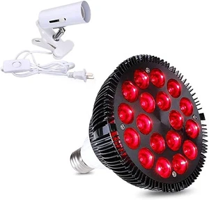 Red Light Therapy Lamp 54 W 18 LED with Light Socket, Combo Deep Red 660 and nea - Picture 1 of 5