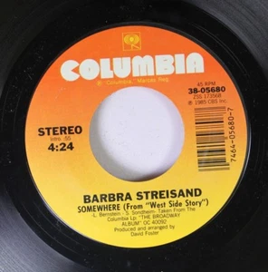 Pop 45 Barbara Streisand - Somewhere / Not While I'M Around On Columbia - Picture 1 of 2