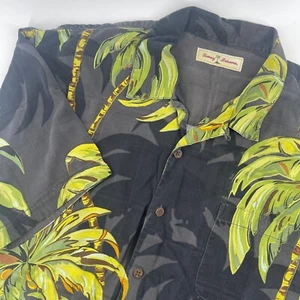 Tommy Bahama Silk Camp Shirt Palm Tree Print Button Up Shirt Men's L - Picture 1 of 6
