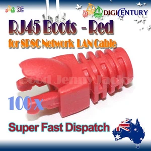100x RJ45 Network Red Modular Plug Strain Boots Cap Connector CAT5e/6 Clawed - Picture 1 of 1