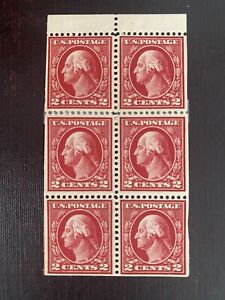 US Stamps-SC# 406 - Bklt Pane Of 6 - Reinforced - MHR - SCV = 65.00