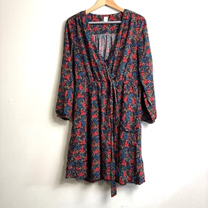 Gap Wrap Dress Woman Medium Floral Ditsy Flower Cottage Boho Colorful Classic - Picture 1 of 8