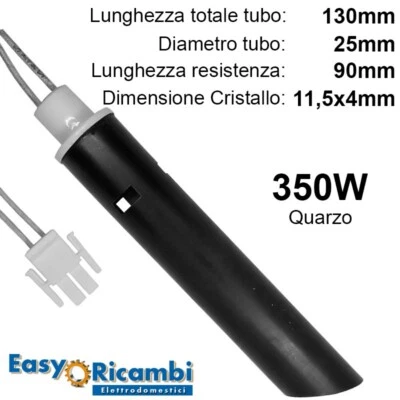 Kit Candeletta al QUARZO 350W Resistenza accensione stufa a pellet ANSELMO COLA - Immagine 1 di 4