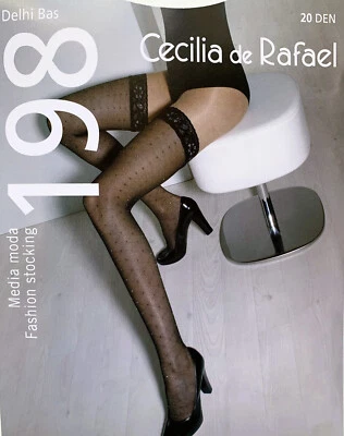 Cecilia de Rafael DELHI, bezaubernde halterlose Strümpfe mit Strass, Gr. M - Bild 1 von 4