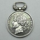 French, Antique Silver Medal. Woman Marianne Female Gallia. Large Pendant.