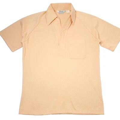 Lilly Dache Shirt Mens L Large 70s Disco Cabana USA MADE Orange Hippie Vacation - Image 1 of 4