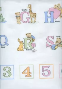 BTY 123 ABC III Alphabet weiß Baumwollstoff Freedom Meterware FAFF495-11 - Bild 1 von 4