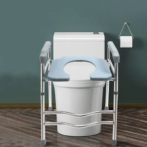 25.2-29.13in Raised Toilet Seat Riser w/ Arms For Elderly Handicap Bathroom USA - Picture 1 of 10