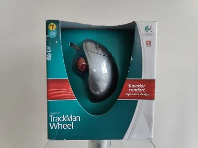 Vintage NOS Logitech TrackMan Wheel Optical T-BB18 USB Trackball Mouse Rare BNIB - Image 1 of 4
