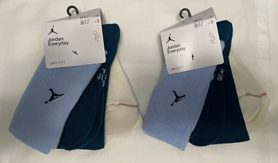 Calcetines Air Jordan para hombre medianos Nike DriFIT acolchados 6 pares Azul Carolina Multi Foto 1 de 4