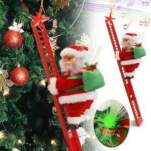 Electric Christmas Santa Claus Musical Toy Climbing Rope Ladder For Xmas Decor - Picture 1 of 18
