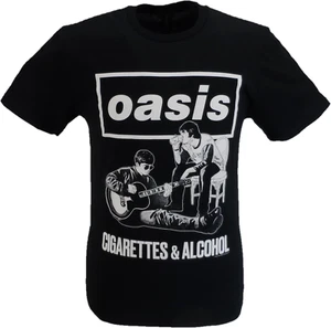 Mens Official Licensed Oasis Cigarettes & Alcohol Illustration T Shirt - Picture 1 of 2