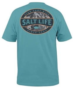 Mens Salt Life Atlas Badge Graphic Short Sleeve T-Shirt - XL - NWT - Picture 1 of 4