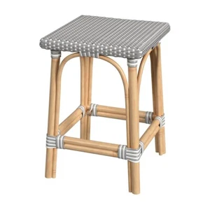 Butler Riviera Square 24"H Rattan Counter Stool, Gray/White - 5757266 - Picture 1 of 1