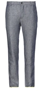 Daniele Alessandrini Blue Gray Men's Casual Linen Blend Pants Size US 38 EU 54 - Picture 1 of 9