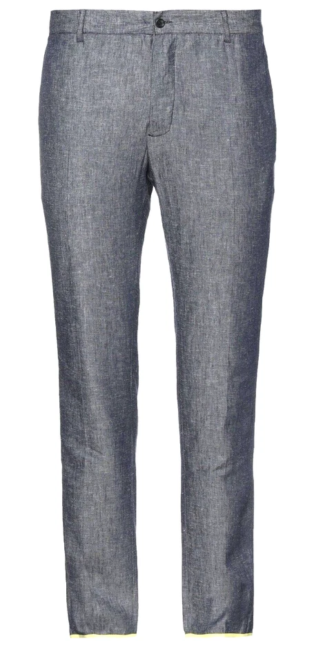 Pantalones informales Daniele Alessandrini azul gris para hombre mezcla de lino talla US 38 EU 54 Foto 1 de 4