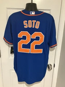 Juan Soto #22 New York Mets Men’s Large Blue Baseball Jersey MLB - Picture 1 of 11