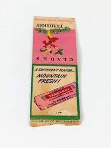 1940's Matchcover: Clark's Teaberry Mountain Fresh Gum  - Picture 1 of 4