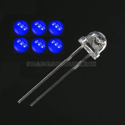 50PCS  F5 5mm BLUE Straw Hat Superbright LED Light LED Lamp - Bild 1 von 4