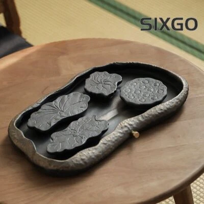 China Crude Pottery Tea Tray Water Reservoir Draining Serving Tray Antique - Image 1 of 4