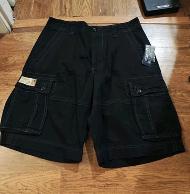 NEW Vtg Ralph Lauren Polo Jeans Cargo Shorts Mens 34 Black Paratrooper Deadstock - Image 1 of 4