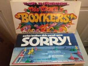 [Unvollständig] Vintage Parker Brothers 1972 SORRY! & 1978 BONKERS Brettspiele - Bild 1 von 24