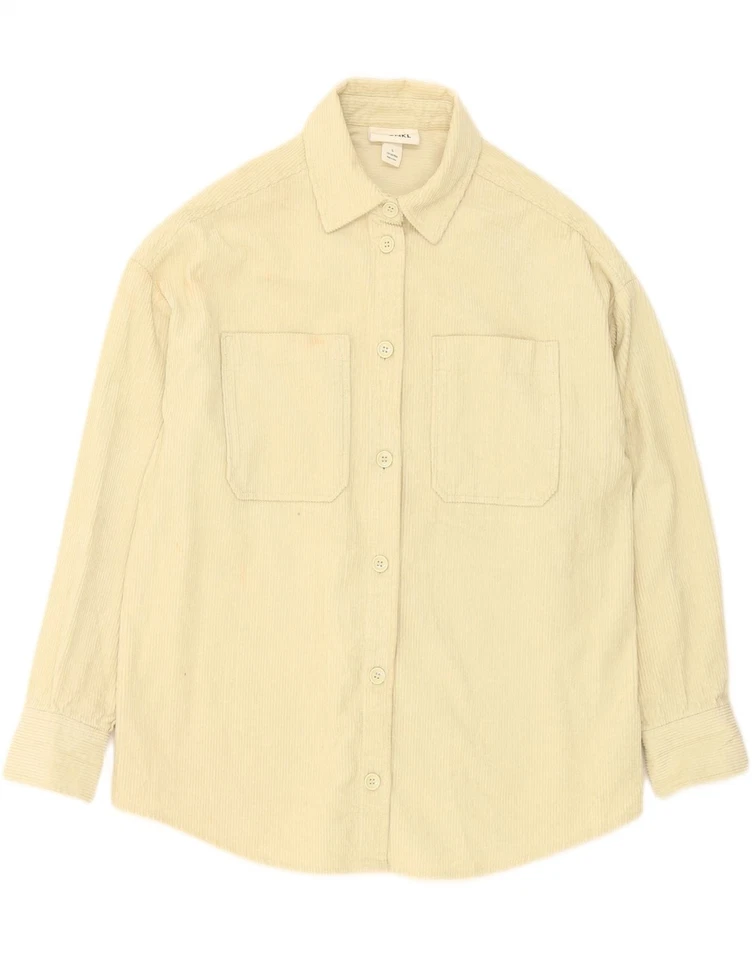 MONKI Womens Oversized Corduroy Shirt UK 10 Small Beige Cotton BW02 — 第 1/4 张图片