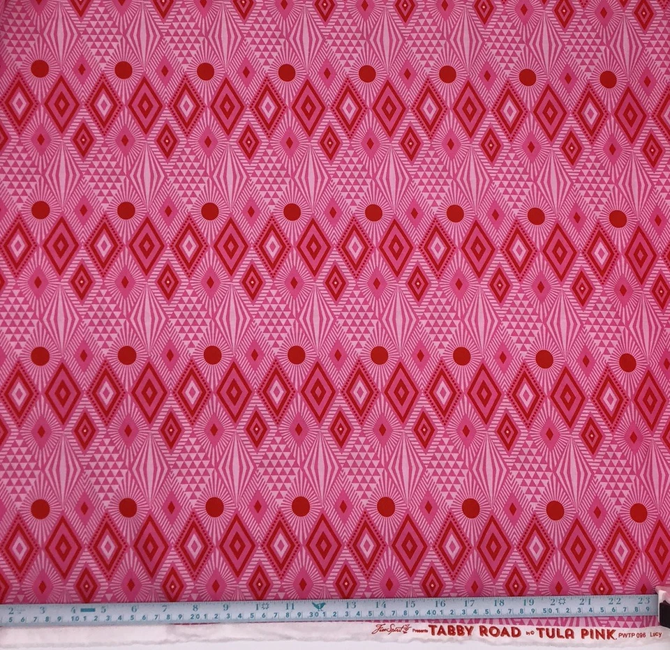 Tula Pink Fabric Tabby Road Lucy Strawberry Fields 100% Cotton OOP Fat Quarter - Image 1 of 2