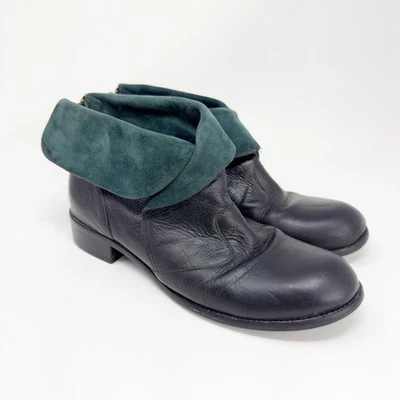 Botas Schuler & Sons Philadelphia femininas camurça punho contraste couro preto 9B - Imagem 1 de 4
