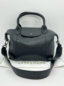 LONGCHAMP NWOT Le Pliage Xtra S LTHR Handbag Black Women's Purse Satchel Tote - Picture 1 of 9