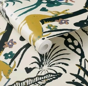 ⚡️OPALHOUSE Fiesta Animals Cream Removeable Wallpaper Peel Stick 27.5 SQ FT - Picture 1 of 8