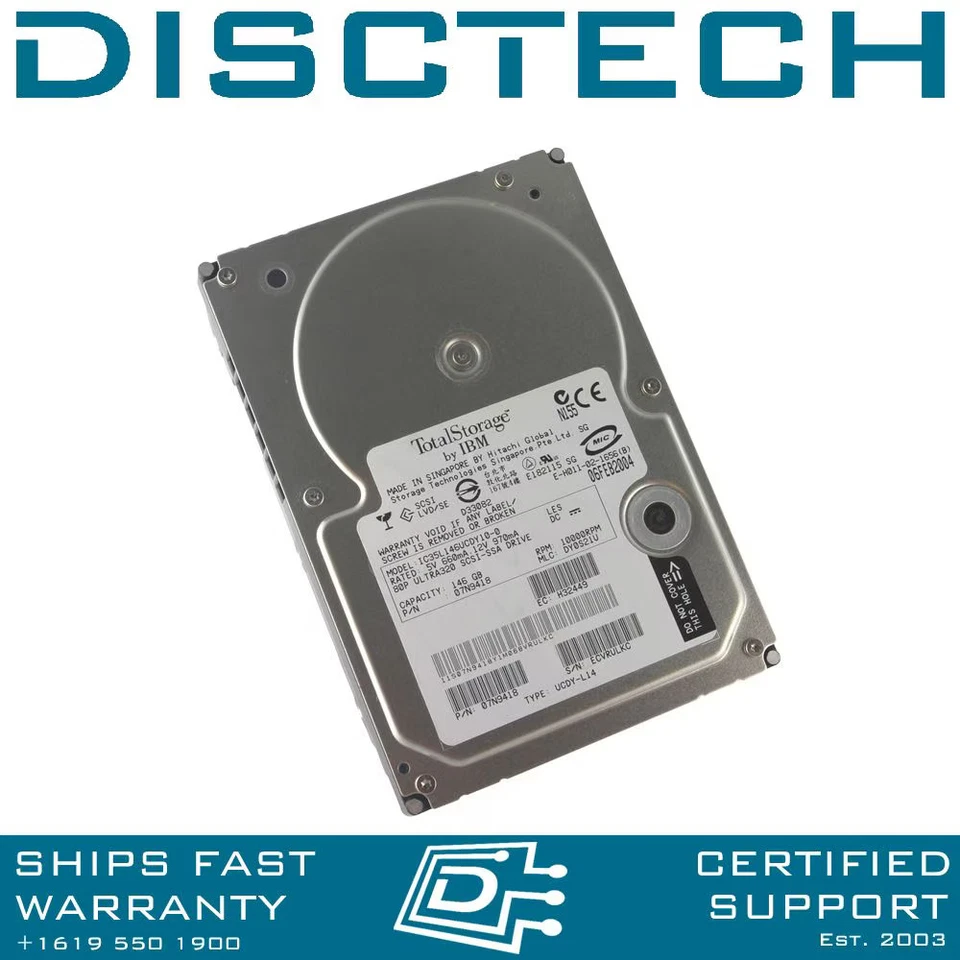 Hitachi Ultrastar 07N9418 146GB 10K RPM Ultra-320 80-pin SCSI HDD - Image 1 of 3