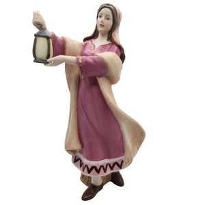 Figura Mujer Belén Thomas Kinkade Hawthorne Village 'Iluminando la Noche' - Imagen 1 de 6
