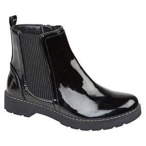 Cipriata Girls  outside gusset inside zip ankle boots Sty 728 C Black patent New - Picture 1 of 3