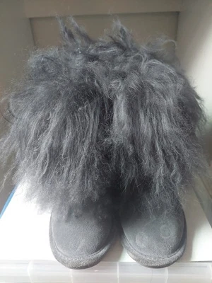 Bearpaw Boo Botas Difusas Juveniles Niños Niña Talla: 2 Gris Gamuza Piel de Oveja Foto 1 de 4