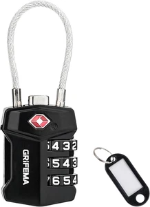 Lucchetti TSA Con Combinazione a 3 Cifre, Cavo Acciaio Flessibile per Valigie, B - Foto 1 di 12