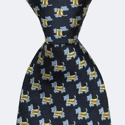 CORBATA DE SEDA CHAPS RALPH LAUREN LINDO DISEÑO DE PERRO MULTICOLOR HECHA EN JAPÓN Foto 1 de 4