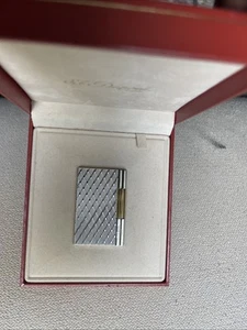 St Dupont Silver Plated Gatsby Lighter with Gold Filled Nib - Picture 1 of 11