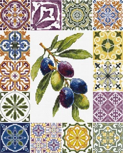 Olive Palette of the Mediterranean B7050L Counted Cross-Stitch Kit - Picture 1 of 1