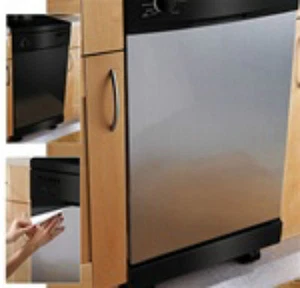 Laminado para electrodomésticos PARECE REAL SATINADO película de acero inoxidable envoltura de puerta superposición 3' - Imagen 1 de 9