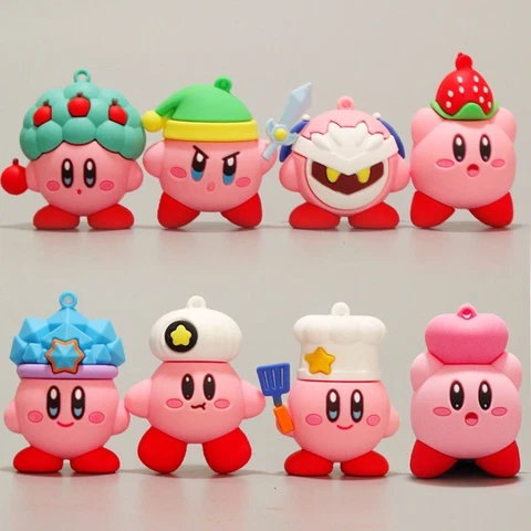 Star Kirby 's Dream Land Action Figure Cake Topper Decor 8 PCS Kids Toy Gift Cover