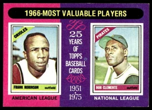 1975 Topps #204 Frank Robinson/Roberto Clemente 1966 MVP's NM+++ 002 - Picture 1 of 2