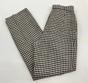 Vintage 80er Evan Picone 6 USA Plissee High Waist Hose Hahnentritt gefüttert Tweed 25x31 - Bild 1 von 9