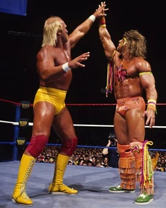 HULK HOGAN vs THE ULTIMATE WARRIOR 8x10 Vintage WWF WWE Wrestling Photo - Picture 1 of 1